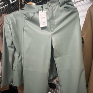 Zara sea green faux pants.